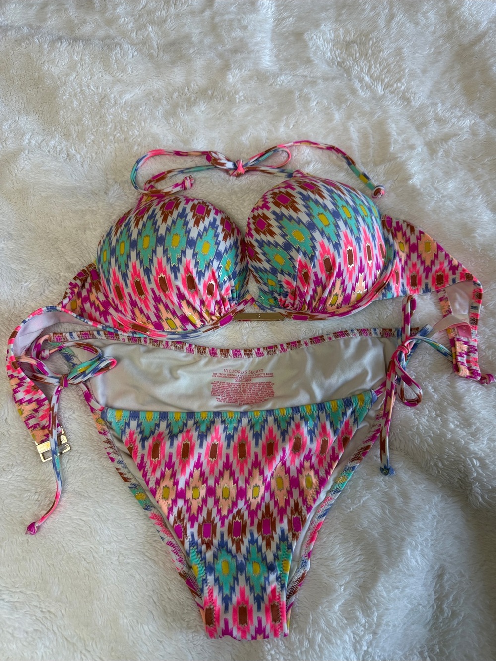 Victoria's Secret Multicolor Ikat Bombshell Push-Up top and The Teeny Bikini ‘16